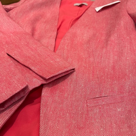 Loft salmon pink linen blazer NWT Sz 2 - Picture 5 of 8
